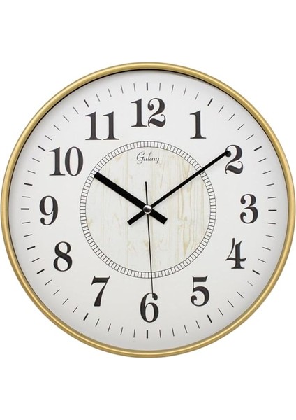 D-218-A-2 Eskitme Kadran 30 cm Sessiz Akar Duvar Saati Gold