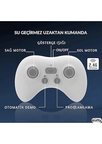 Kumandalı Vatoz Balığı Su Geçirmez Şarjlı Işıklı Hareketli Kuyruk Full Fonksiyon Hareketli, Havuz Oyuncakları, 2.4g Yüksek Simülasyonlu Vatoz Sualtı Hayvan Su fırsatları