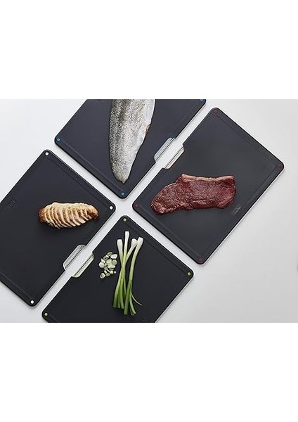 Joseph Folio 4 Parça Renk Kodlu Doğrama Tahtası Seti, Organize Mutfak Depolama Için Ince Kılıf, Büyük, Paslanmaz Çelik fırsatları