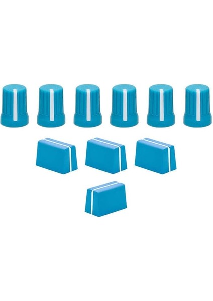 Techtools Chroma Caps Lite Pack (Blue) | Chroma Caps Lite Paketi: 6x Super Knobs, 3x Fader Pro, 1x Magvel Fader Pro