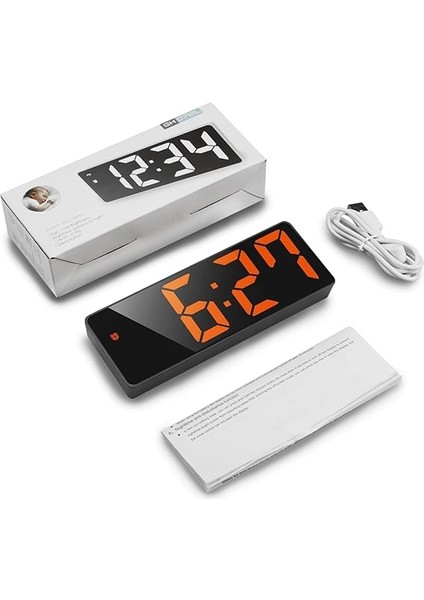 LED Dijital Masa Saati Termometre Alarm Takvimli Mod Ayarlı (Turuncu) fırsatları