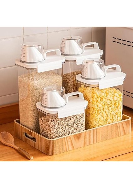 Home Mika Sızdırmaz Ölçekli Deterjan ve Kuru Bakliyat Saklama Kabı, Çok Amaçlı, Gıda Güvenliği ve Hijyen Için Ideal, Mutfak ve Çamaşır Odası Düzenleyici (1800 Ml) modelleri