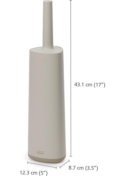 Joseph Flex 360- Gelişmiş Tuvalet Fırçası ve Saklama Tutucu Seti, Damlatmaz, Tıkanmaz, Üç Kat Hareketli, Değiştirilebilir Fırça Başlığı, Mat Yüzey, Bej fırsatları