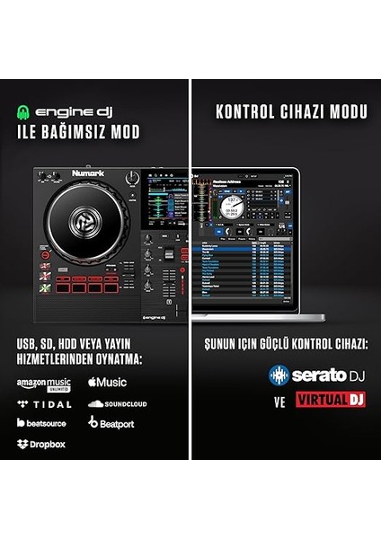 Mixstream Pro + 2 Kanal, Hoparlörlü Streaming Dj Kontrol Ünitesi modelleri