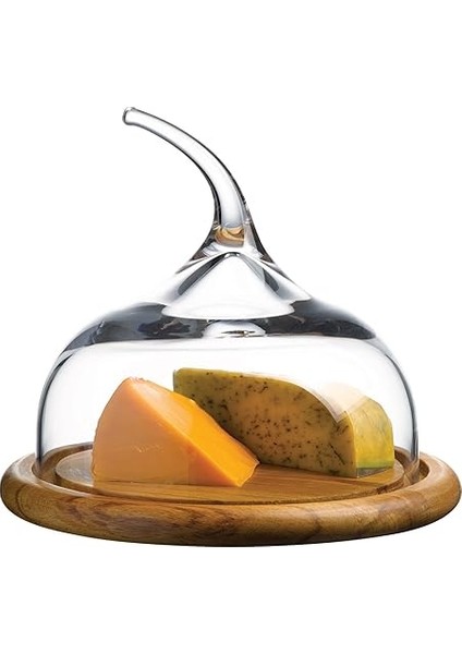 Ahşap Altlıklı Cam Kapaklı Servis Tabağı, 22.5 Cm, 1.26 kg fiyatları