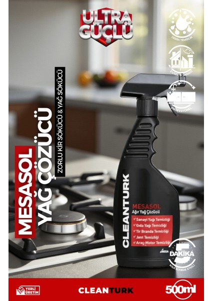 Mesasol Ağır Yağ Çözücü Sanayi ve Araç Temizliği İçin 500 ml Etkili Temizleyici fiyatları