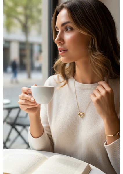 Kalpli Geometrik Figürlü Zirkon Taşlı 14 Ayar Altın Kolye fırsatları