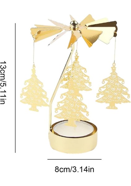 Isı Ile Dönen Metal Mumluk – Çam Ağacı Modeli, Altın Renk, Yılbaşı ve Yeni Yıl Dekoratif Mumluk fırsatları