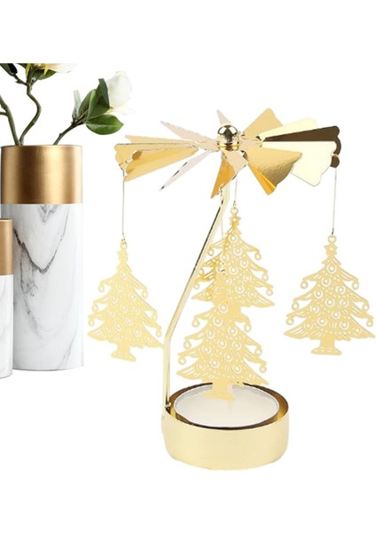 Isı Ile Dönen Metal Mumluk – Çam Ağacı Modeli, Altın Renk, Yılbaşı ve Yeni Yıl Dekoratif Mumluk indirimleri