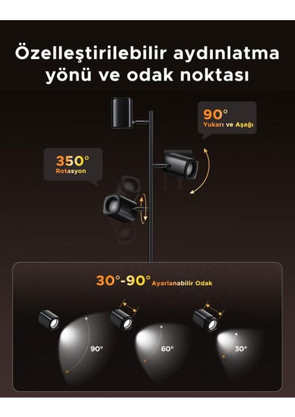 3'lü Spot Aydınlatma Köşe Lambası indirimleri