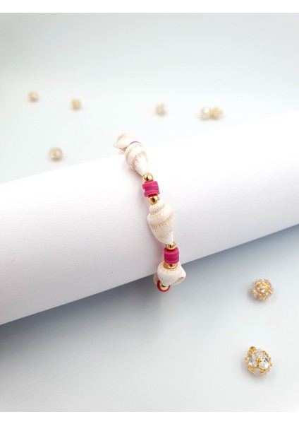 🐚 Doğal Deniz Kabuğu Kadın Bileklik | Altın Detaylı fiyatları