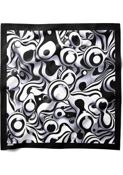 Optik Dalga Desenli Bandana Fular