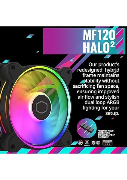 Master Hyper 212 Halo Cpu Lavabo - Siyah Alüminyum Kaplama, Kanatlı 4 Isı Sürekli Doğrudan Temas Borusu, MF120 Halo2 Argb Fan, Argb Algılama, LGA1700 ve Am5 Desteği - Siyah modelleri