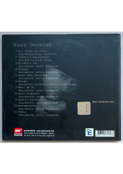Ersin Kara Geceler CD (Orjnal Dönem Baskı Cd) fiyatları