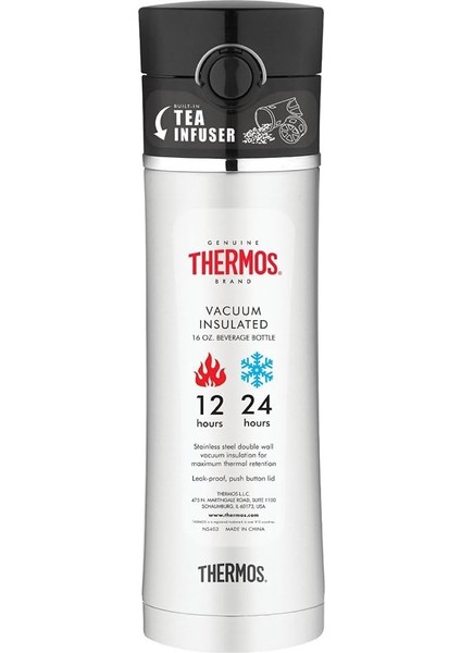 NS403 Termos Mug 0.47 Lt Siyah - Beyaz