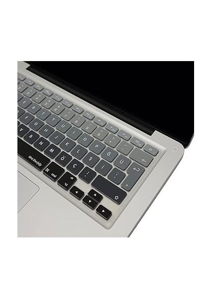 MacBook Klavye Filmi Türkçe Q Kaplama Ultra Ince Silikon Air Pro Eski USB Li Modeller 2008-2017 Uyumlu Yıkanabilir Koruyucu Film Renkli Baskı Siyah Gri fırsatları