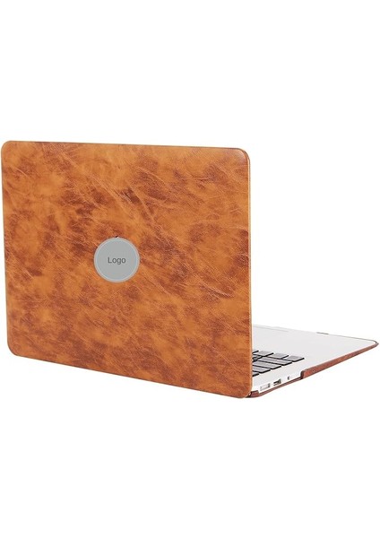 Macbook Air Kılıf 13 Inç Deri LEAT01 Eski USB Girişli Model 2010-2017 A1369 A1466 ile Uyumlu Kahverengi