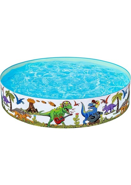 | Dinozor Çocuk Havuzu, Çocuk Yüzme Havuzu, Yer Üstü Şişirilebilir Havuz, Açık Bahçe Havuzu, 183 cm x 38 cm