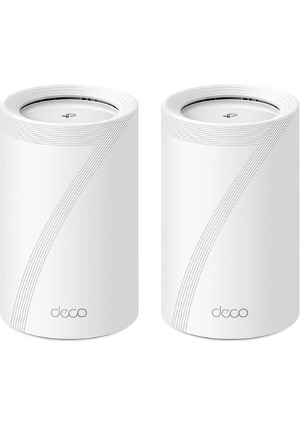 Deco BE65 2-Pack, BE9300 Mbps, 4 × 2.5 Gbps Portlar, 320 Mhz Kanallar, 6 Ghz Bandında Çalışır, 200 Cihaza Kadar Bağlanılabilirlik, Vpn, Wpa3, Üç Bantlı Wi-Fi 7 Mesh Sistemi