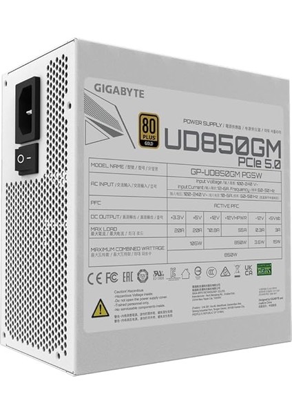Psu Modüler 850W 80+Gold GP-UD850GM PG5W 120MM Fan - Beyaz modelleri