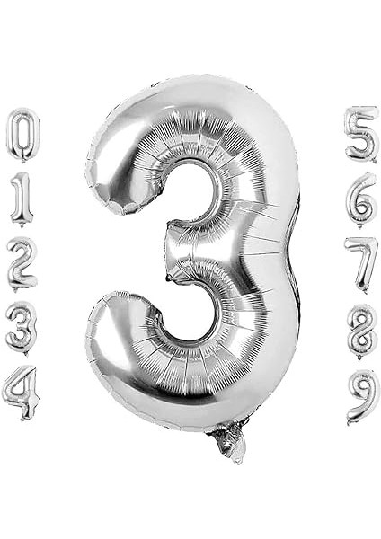 Gitti Gümüş 3 Rakam ve Gold Kral Tacı Folyo Balon Doğum Günü Parti Kutlama Seti fiyatları