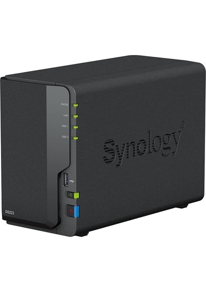 DS223 2 Yuvalı Disk Istasyonu Nas (Realtek RTD1619B Quad-Core 2gb Ram 1xrj-45 1gbe Lan Bağlantı Noktası), Siyah