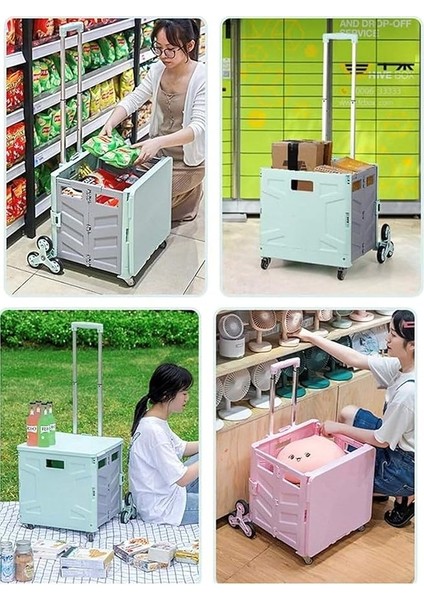 Style Katlanabilen Merdiven Çıkabilen Pazar ve Market Alışveriş Arabası 40 kg fiyatları