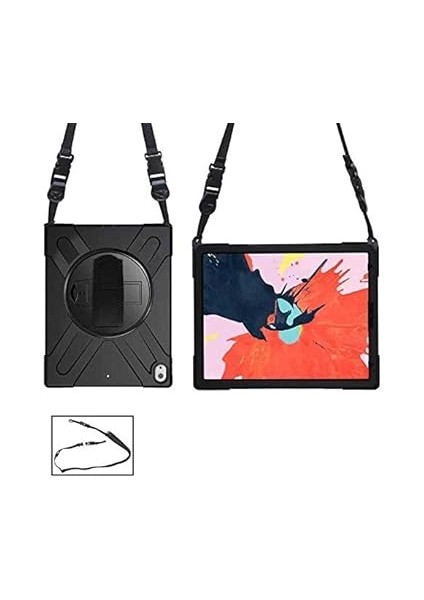 iPad Mini 1 ile Uyumlu Kılıf El Tutamaçlı Standlı Full 360 Koruma Z-Defender Rugged Tablet Kılıf Siyah fiyatları