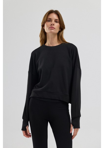 Luna %100 Pamuk Sırt Pencereli Sweatshirt