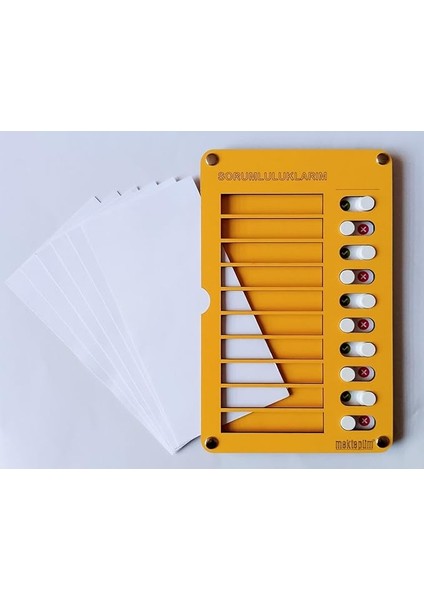 Eğitici Günlük Rutin Checklist Görev ve Sorumluluk Tablosu (Sarı)