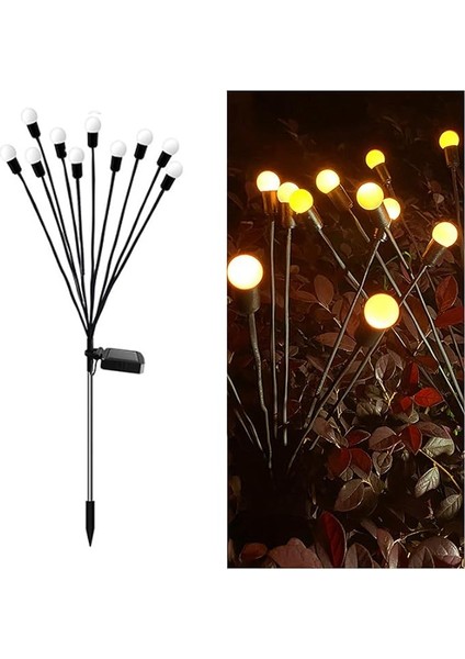 Güneş Enerjili Ateşböceği Işıkları Çim Lambası Su Geçirmez Dış Mekan Yolu Işık Peyzaj Dekoratif Ateşböceği Bahçe Işıkları Gece Işıkları