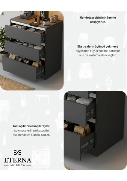 Çekmeceli Kahve Köşesi | Çekmeceli Çok Amaçlı Dolap | Çekmeceli Muftak Dolabı fırsatları