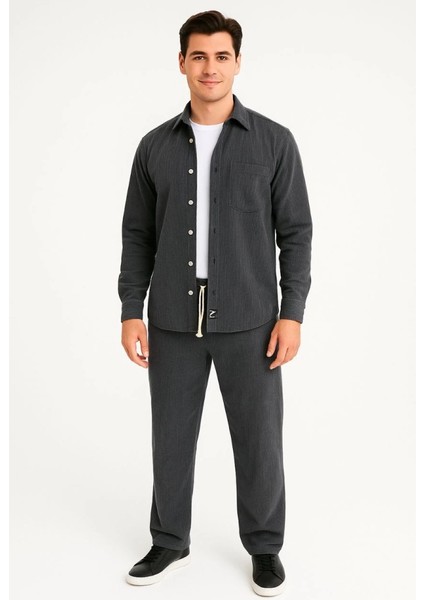 Erkek Kadife Oversize Takım – Gömlek ve Pantolon Ikili Set Corduroy Şıklığı, Rahat ve Zarif Duruş Yumuşak Dokulu Kadife Kumaş, Düğmeli Gömlek Üst ve Lastikli Pantolon Alt Parça ile Gün Boyu Konfor fiyatları