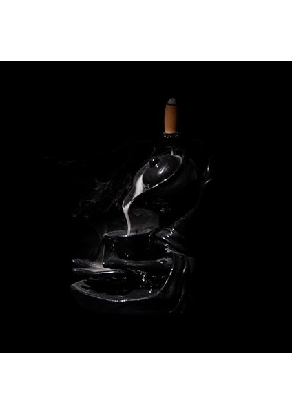 Akış Tütsülük Sarawasti Heykel – Seramik, Parlak Siyah | 2 Adet Lavanta Konik Tütsü Hediyeli, Yoga/ofis/ev Dekorasyon fiyatları