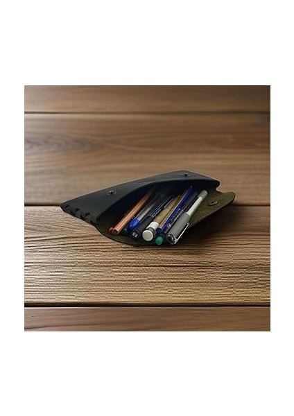 Deri Kalemlik, El Yapımı Deri Küçük Kalem Kutusu – Iş, Ofis, Okul Aksesuar Tutucu, Klasik ve Minimal El Yapımı Tasarım Vintage Kalemlik modelleri