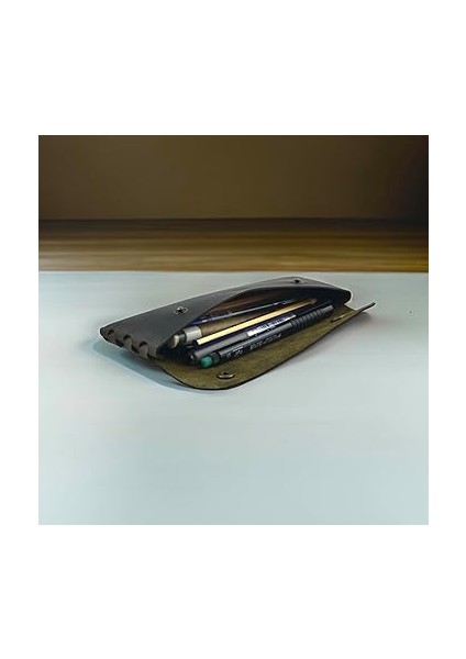 Deri Kalemlik, El Yapımı Deri Küçük Kalem Kutusu – Iş, Ofis, Okul Aksesuar Tutucu, Klasik ve Minimal El Yapımı Tasarım Vintage Kalemlik fırsatları