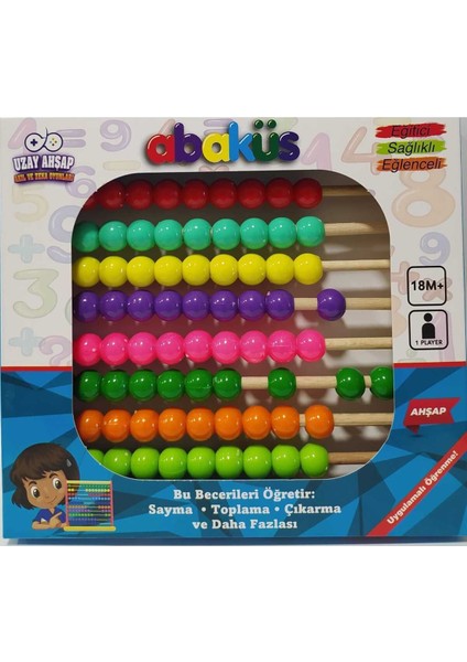 Çocuklar Için Renkli Ahşap Abaküs Eğitici Oyuncak