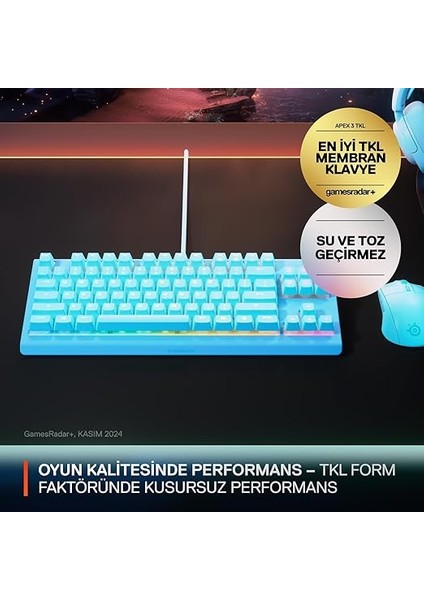 Apex 3 Tkl Rgb Suya ve Toza Dayanıklı Türkçe Gaming Klavye – Mavi fiyatları