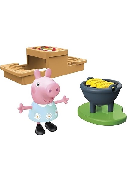 Pig Peppa'nın Maceraları Pikniği, Peppa Oyun Seti, 2 Figürlü ve 8 Aksesuarlı Okul Öncesi Oyuncak, 3 Yaş ve Üstü Çocuklar Için fırsatları