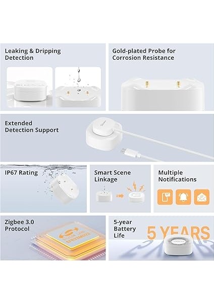 SNZB-05P Zigbee Su Kaçak Sensörü modelleri