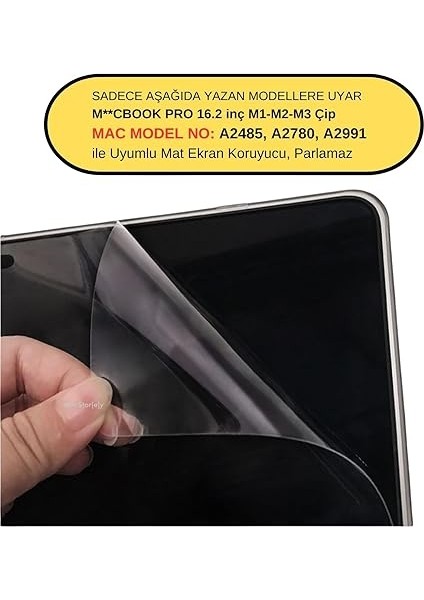 Macbook Pro Mat Ekran Koruyucu 16 Inç M1-M2-M3-M4 Touchıd Pro 16 Inç A2485 A2780 A2991 A3403 A3186 ile Uyumlu Şeffaf fiyatları