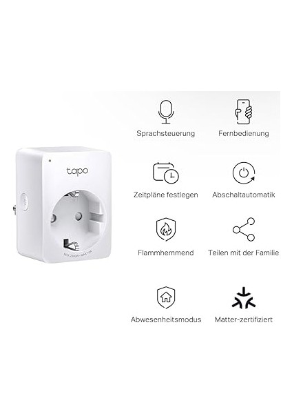 Tapo P100, Akıllı Mini Wi-Fi Soketi, Amazon Alexa ve Google Home ile Çalışır, Uzaktan Kontrol, Cihaz Paylaşımı, Hub Gerekmez, 1-Pack modelleri