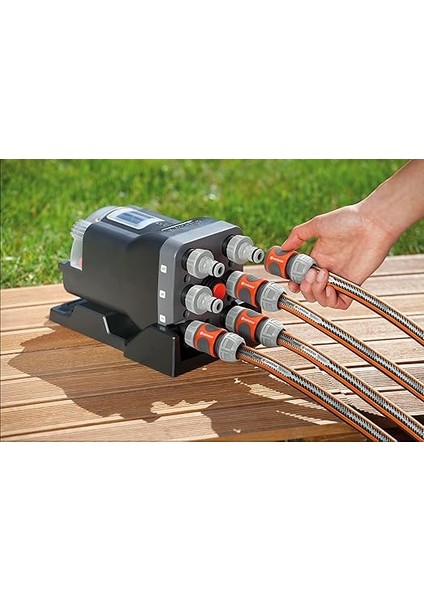 Otomatik Su Dağıtıcı: 6 Yollu Dağıtıcı, Kolay Kullanım, Yer Tasarrufu Sağlar, Esnek Kullanılabilir, Düşük Su Basıncı Için De Ideal, Dişli 3/4 Inç Dış Dişli (1197-20) Siyah modelleri