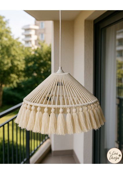 El Yapımı Bohem Konik Şekilli Şapka Makrome Avize / Salon , Oturma Odası , Ofis , Yatak Odası fiyatları