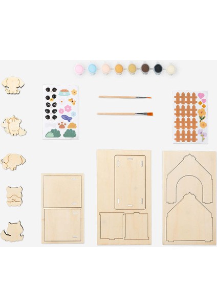 Kahverengi Kendin Yap Evcil Hayvan Evi Seti, Rahat ve Şık Tasarım modelleri