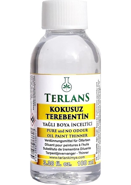 Kokusuz Terebentin 100 ml Tamamen Kokusuz Yağlı Boya Inceltici