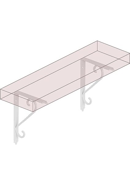 2 Adet Ferforje Raf Altı Ayak Dekoratif Raf Tutucu Beyaz Montaj Aparatı 135 x 190 mm (Orta Boy) modelleri