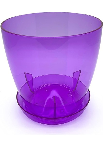 Orkide Saksı Tabağı Seffaf-Mor 3lt