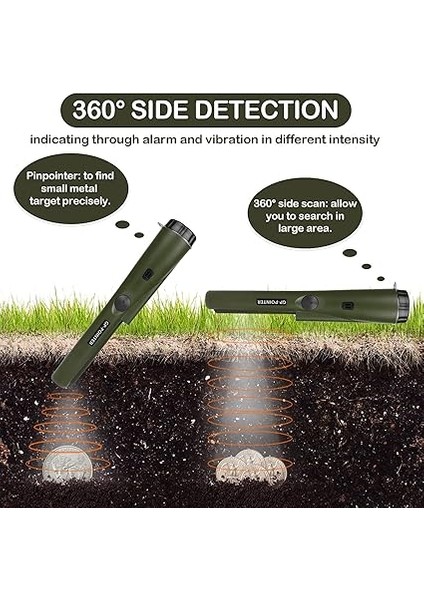 Shine Taşınabilir Metal Dedektörü, Entegre LED Göstergeli Su Geçirmez Pinpointer Metal Dedektörü, Hazine Avı Için 360° Tarama Pimi Işaretçi Metal Vizör fiyatları