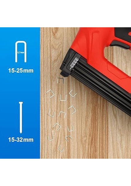 KBZ90 15-25MM Zımba ve 15-32MM Profesyonel Çivi Çakma Makinesi + 3000 Adet Yedek Zımba ve Çivi, Kırmızı/siyah fiyatları